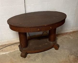 Vintage Oval Table Has Some Damage 