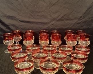 Vtg King Crown Water Goblets Sherbet Glasses