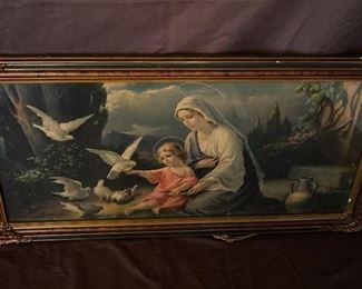 Vtg Mary Baby Jesus With Doves By Giovanni