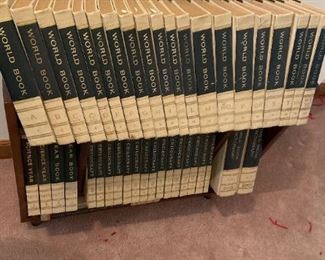 World Book Encyclopedia Set And Wooden Shelves