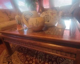 Lane glass top coffee table 