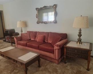 Vintage mauve velvet sofa