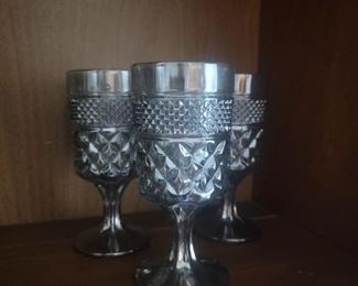Vintage grey water glasses set of 6