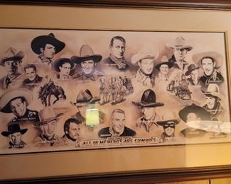 Collage print of celebrities from yester year