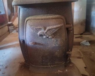 Cast iron stove with pipe 