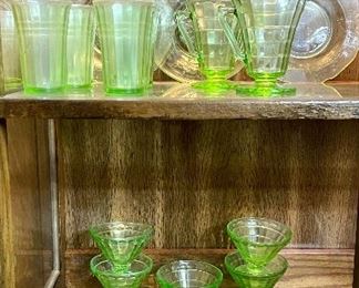 Vintage Green Depression Glass 