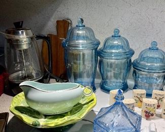 Blue Glass Canister Set