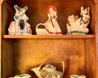 Vintage Carnival Chalkware, Vintage 1940’s McCoy Pinecone Teapot and Sugar/Creamer