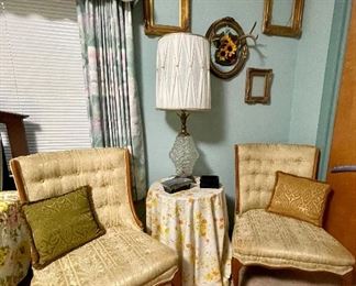 Accent Chairs, Crystal Lamp, Picture Frames 