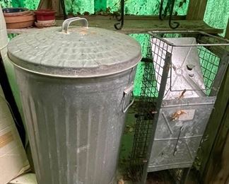 Galvanized Trash Can