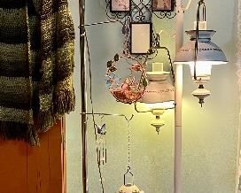 Mid Century Tension Lamps, Retro Stool