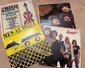 Beatles LP Rubber Soul, Beatles LP Songbook Vol 2, Men at Work LP, Heart LP