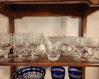 Beautiful set of glassware with matching ice bucket