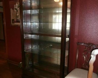China Cabinet 7' Tall with Sliding Beveled Glass Door