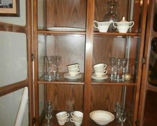 Mid Century China Cabinet, Glassware & China