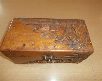 Wooden Box with Mahjong Set