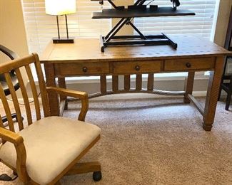 Nice solid wood desk and chair.