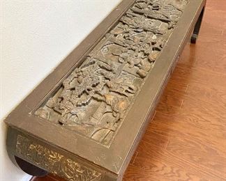 Old Asian Carved Table, 36" long.