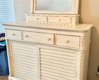 "Paula Dean" Bedroom Collection  Dresser with Mirror Steel Magnolia