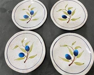 Vintage DesignPac Blue Olive Appetizer Plates