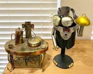 Tin Music Box Stove Kitchen Designed by Berkeley Design Movements Lids Move. Cook Server Chef Tuxedo Dog Lovers Metal Wine Bottle Display. 
