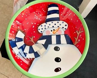 Charlie Zabarte Snowman Christmas Plate