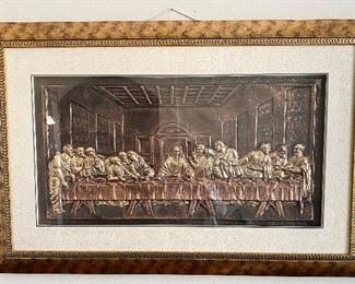 Framed "Last Supper" measures 44 1/2" wide x 23 1/2" length.