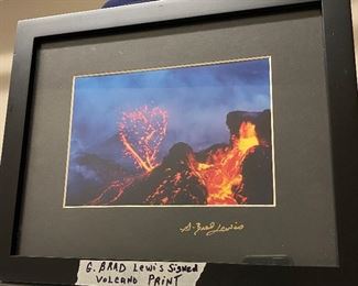 G. Brad Lewis Volcano Photography Framed Print Signed.