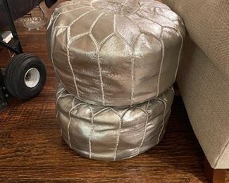Silver Moroccan Poufs