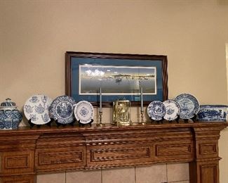 Blue and White Plates, Pots, Art, Candle sticks, Boliva Clock