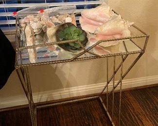 Mirrored Tray Table, Shells