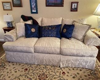 Sofa with pillows, Blue pillow set