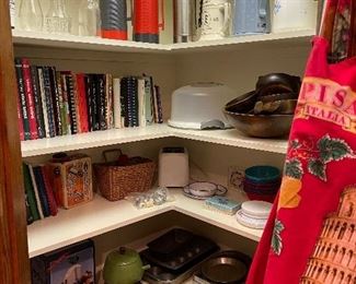Cookbooks, Thermos's, small appliances, tupperware
