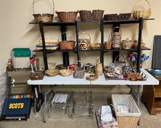 Baskets, storage racks, Folding chairs
