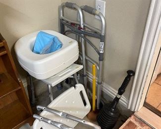 Walker, shower chairs, etc.