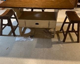 Pottery Barn table and stools 