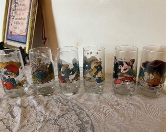 Smurf glasses set of 6