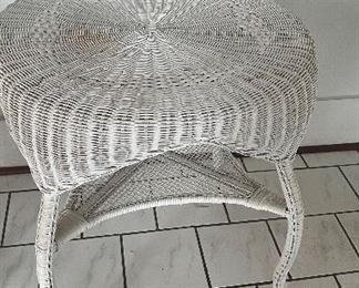 White Wicker Plant Stand