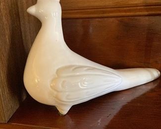 White Mid Century Ceramic Dove