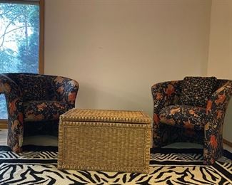2 Accent chairs and trunk