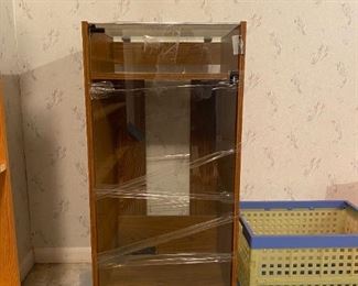 Glass and Wood Entertainment Cabinet