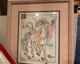 Unicorn Framed Cross Stitch 