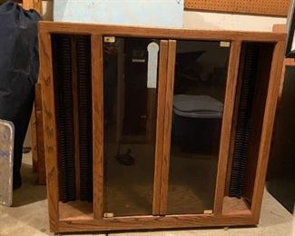 Glass and Wood Entertainment Cabinet