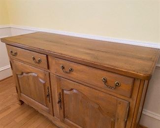 (F3) Asking $350. Solid Wood Hutch used in Dining Room for display and storage. LARGE - SEE MEASUREMENTS! Assembled this statement pieces is 87" tall but it moved in 2 pieces. Base measures 5' wide and 3' tall. 22" deep. Top comes off the base - top measures 51" tall x 12.5" deep.  