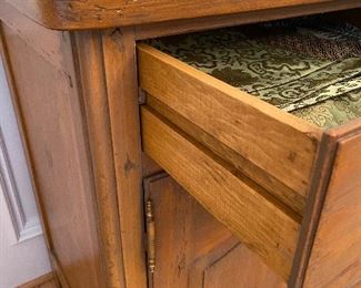 (F3) Asking $350. Solid Wood Hutch used in Dining Room for display and storage. LARGE - SEE MEASUREMENTS! Assembled this statement pieces is 87" tall but it moved in 2 pieces. Base measures 5' wide and 3' tall. 22" deep. Top comes off the base - top measures 51" tall x 12.5" deep.  