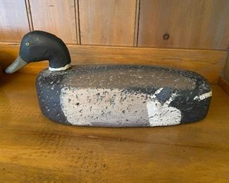 (D6) PAIR - 1 is signed 1 is not (clearly the same maker so sold as a set) Cork? Carved Duck Decoy by George King PA. 17" long. Asking $125 for the pair. 