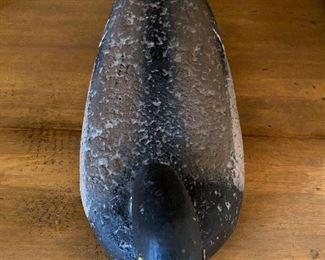 (D6) PAIR - 1 is signed 1 is not (clearly the same maker so sold as a set) Cork? Carved Duck Decoy by George King PA. 17" long. Asking $125 for the pair. 