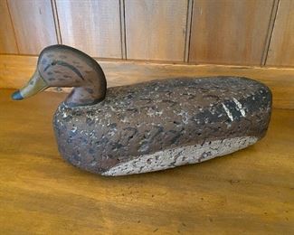 (D6) PAIR - 1 is signed 1 is not (clearly the same maker so sold as a set) Cork? Carved Duck Decoy by George King PA. 17" long. Asking $125 for the pair. 