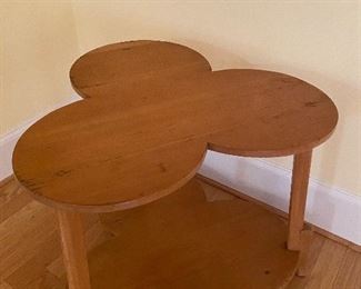 (F5) Trefoil Side Table. Sturdy but light weight wood. Measures about 30" around x 26" tall. Asking 125. 