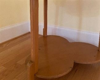 (F5) Trefoil Side Table. Sturdy but light weight wood. Measures about 30" around x 26" tall. Asking 125. 